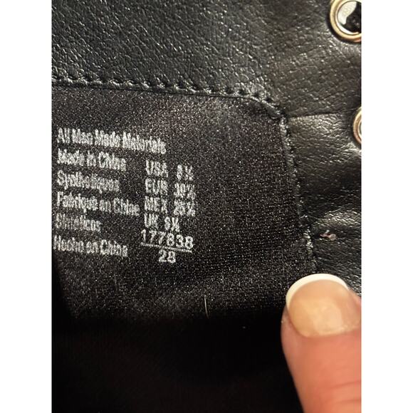 Brash block heel Chunky Combat Boots Women's Sz 8.5 Black Zipper Grunge goth - Picture 11 of 12